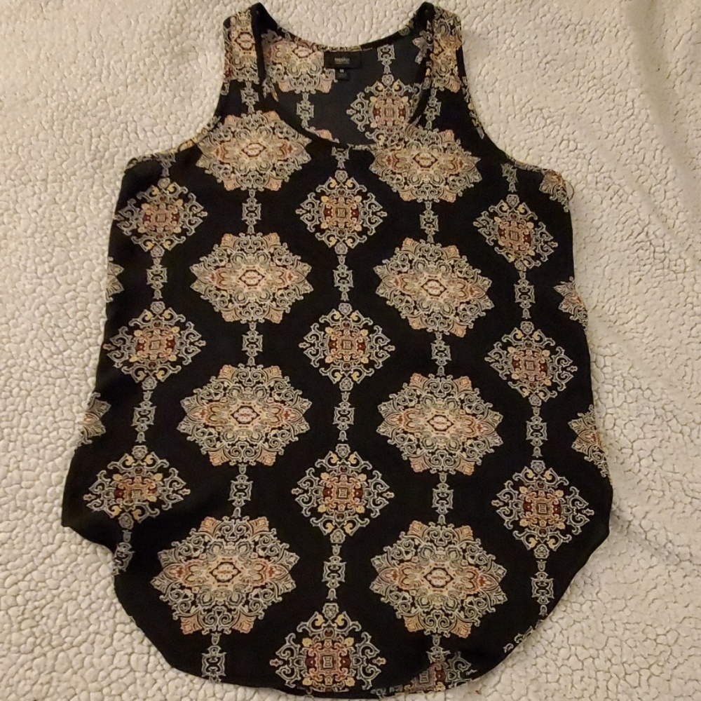 Black Patterned Mossimo tank top, size M
